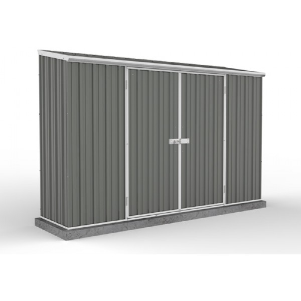 Absco Colorbond Double Door Skillion Eco-Nomy Garden Shed Large Garden Sheds  3.00m x 0.78m x 1.95m 30082SECOK